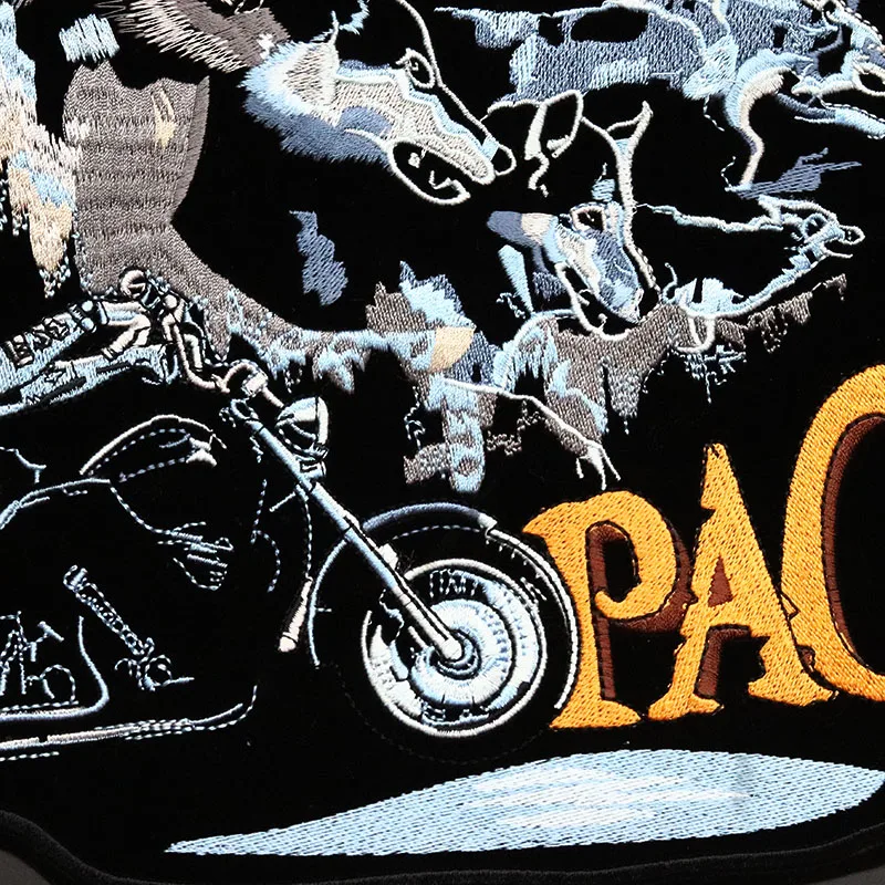 Punk Biker Patch Iron On Embroidery Patches On Clothes Big Pacthes For Jackets Denim Applique DIY Rock Large Back Pacth Badges