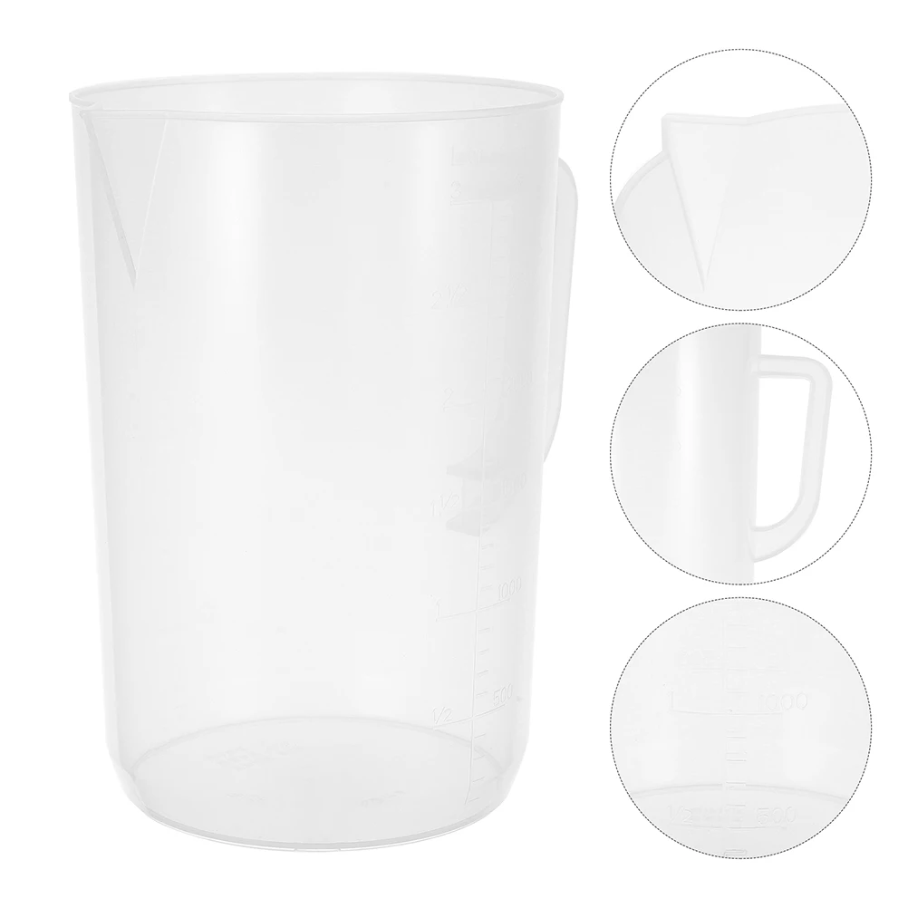

2pcs 3000Ml Oil Measuring Container Automotive Plastic Graduated Beaker With Handle For Engine Transmission Fluid Auto Repair