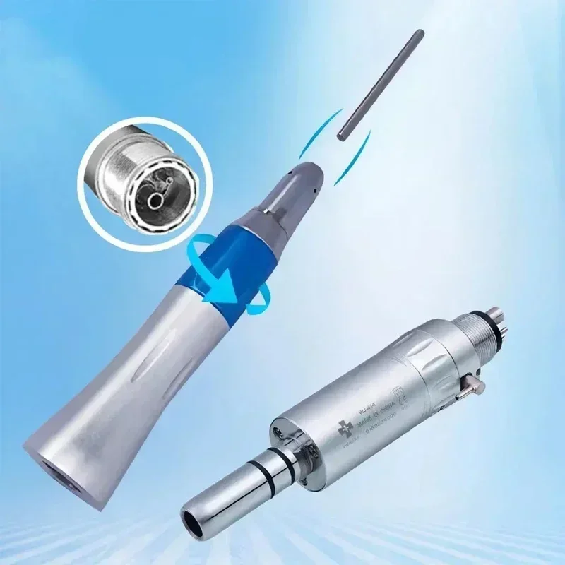 Ceramic Bearing Water Cooling Triple Spray Dental Slow Speed LED Handpiece Set Ratio 4:1 (Straight Handpiece/Contra Angle/Motor)