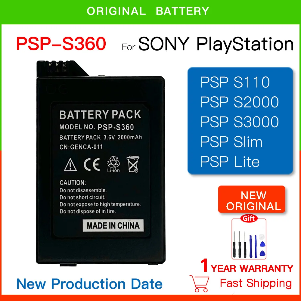 PSP-S360 Real Capacity Lithium Battery Pack For Sony PSP-2000,PSP-3000,PSP-S110,PSP Slim/Lite playstation Rechargeable Battey