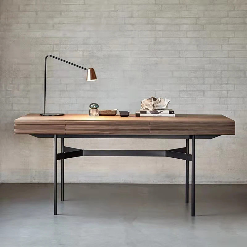 Modern minimalist desk desk Nordic black walnut desk Italian minimalist