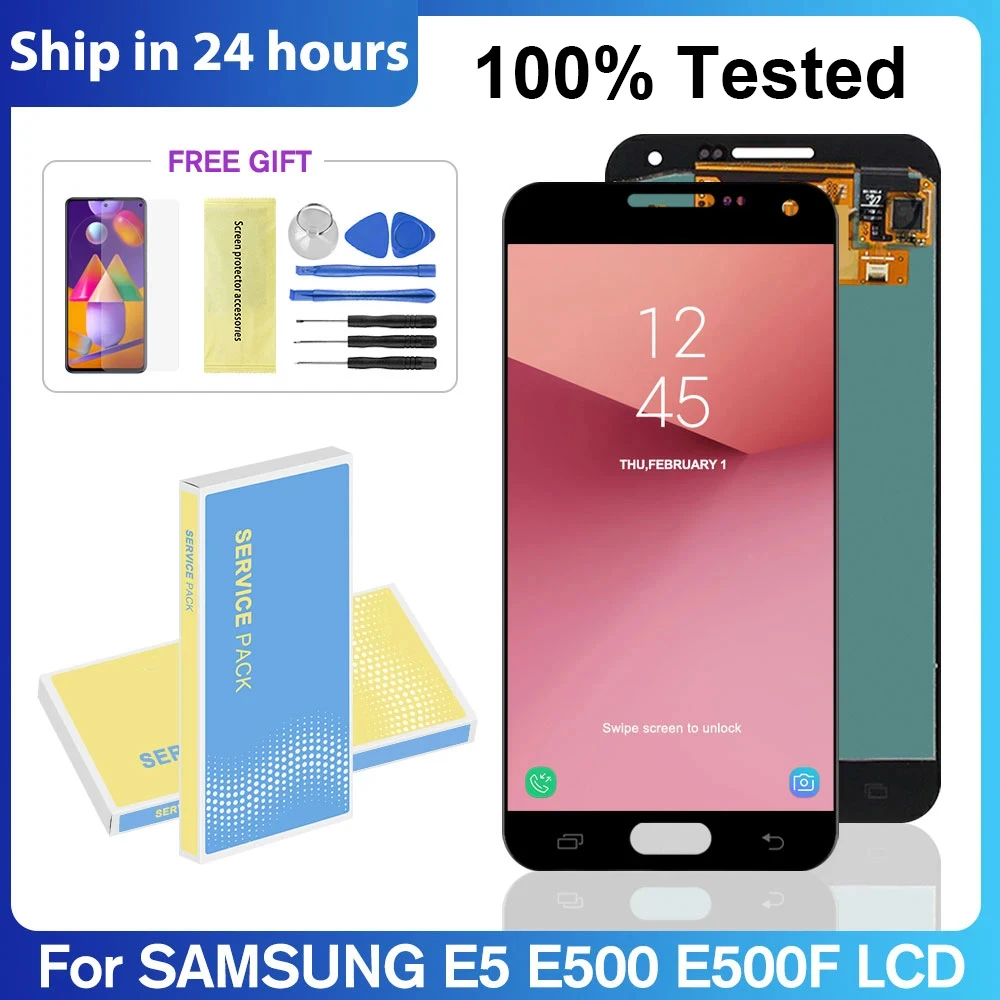 100% AMOLED For Samsung Galaxy E5 LCD Display SamsungE5 LCD Touch Screen Digitizer Assembly Replacement E500 E500F E500H E500M