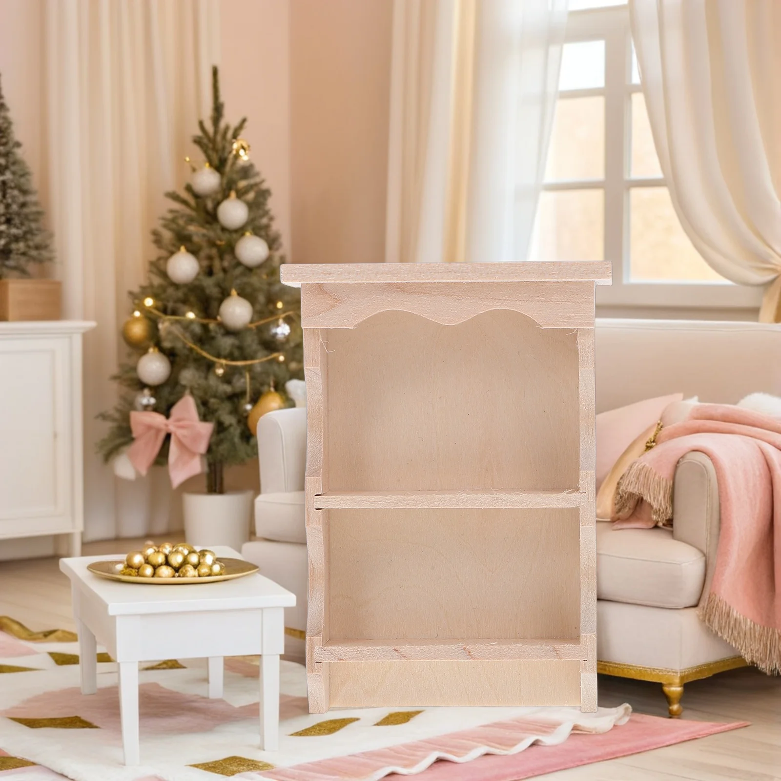 2 szt. Wiszące szafki z litego drewna Miniaturowe meble do domku dla lalek Dekoracyjne drewniane szafki kuchenne do ekspozycji na ścianę