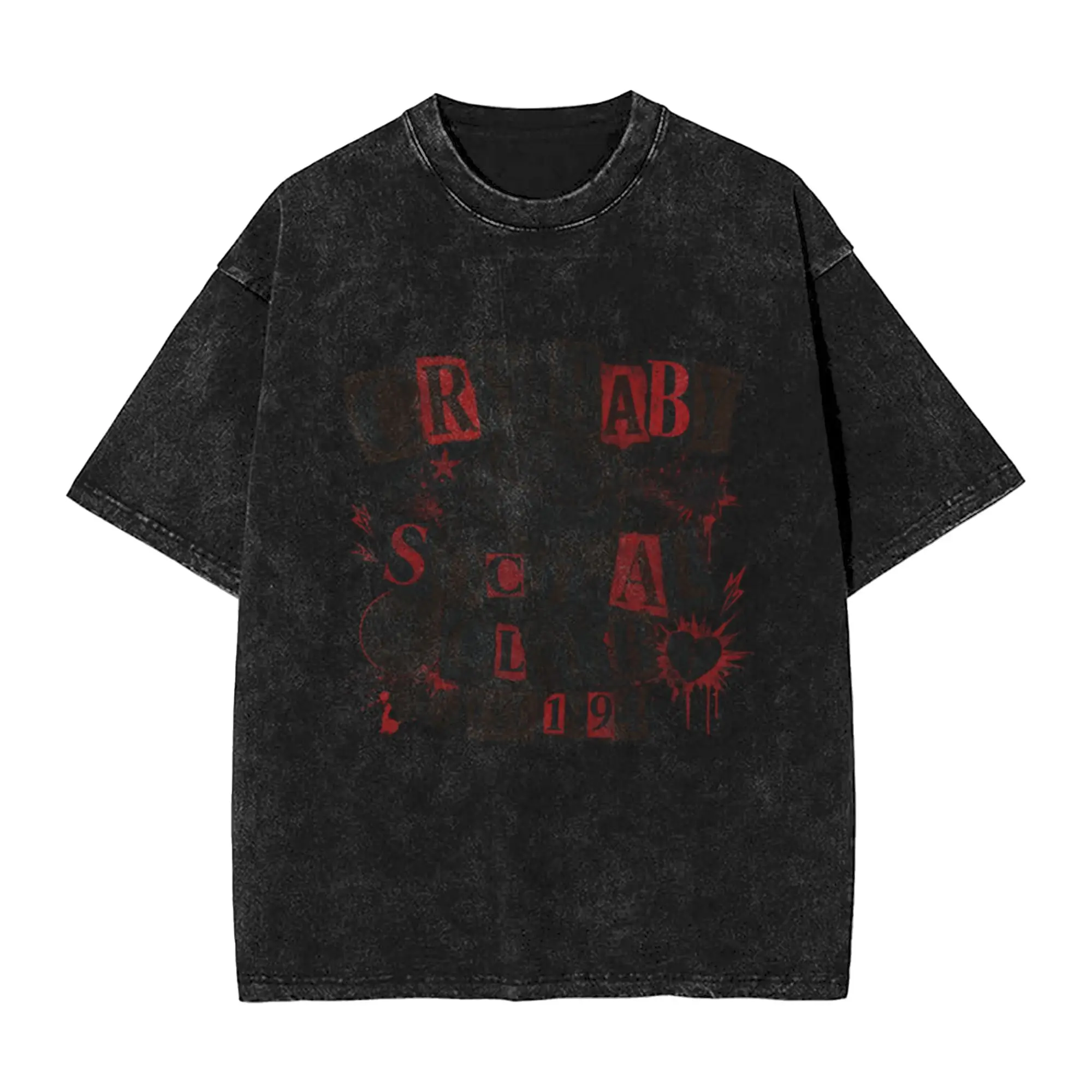 Black Rose Ransom Note Soft Grunge Collage Classic Comfort A Washed T Shirt Men's Women's Oversized Cotton Tees Tops