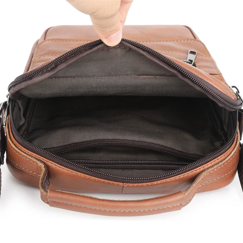 Nesitu Highend Vintage Brown Black Genuine Leather Small Shoulder Men Women Messenger Bags for Phone Purse New M0129