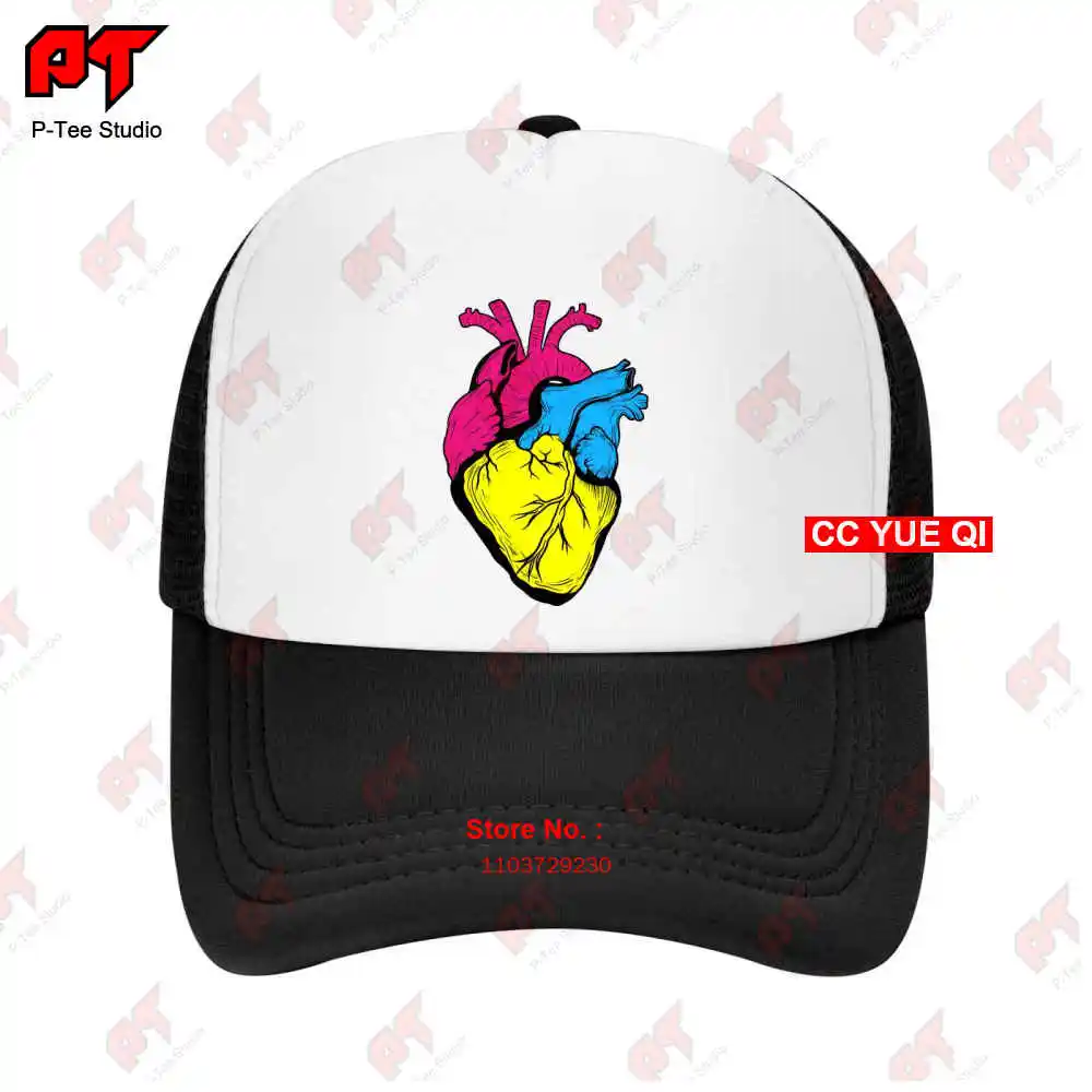 Pan Pride Lgbtq Retro Pansexual Heart Gift Baseball Caps Truck Cap TNEP