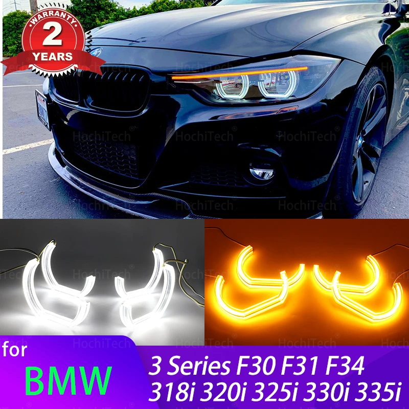 2 Years Warranty Hight Quality LED Ice Crystal Angel Eyes Kit White Ring For BMW 3 Series F30 F31 F34 2012- 2016