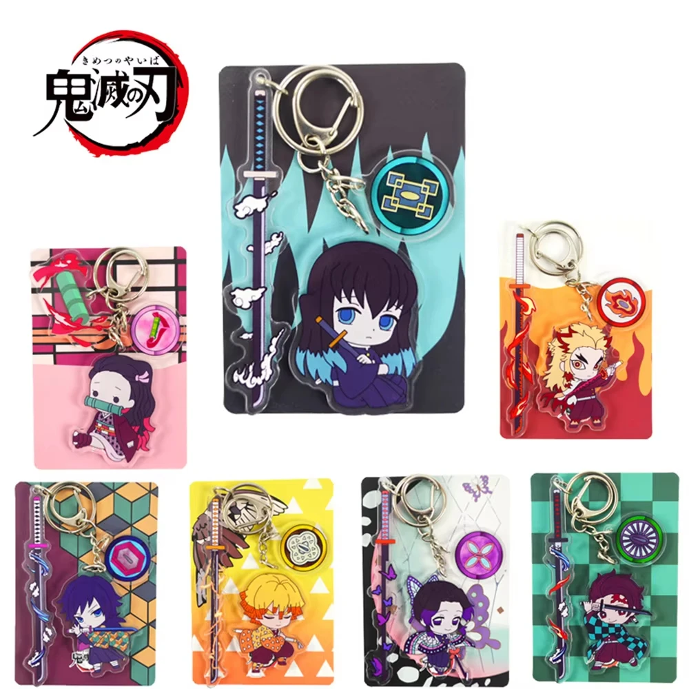 

Demon Slayer Keychain Anime Kimetsu no Yaiba Acrylic Pendant Manga Key Ring Bag Backpack Key Chain Cosplay Toy Keyring ACG Goods