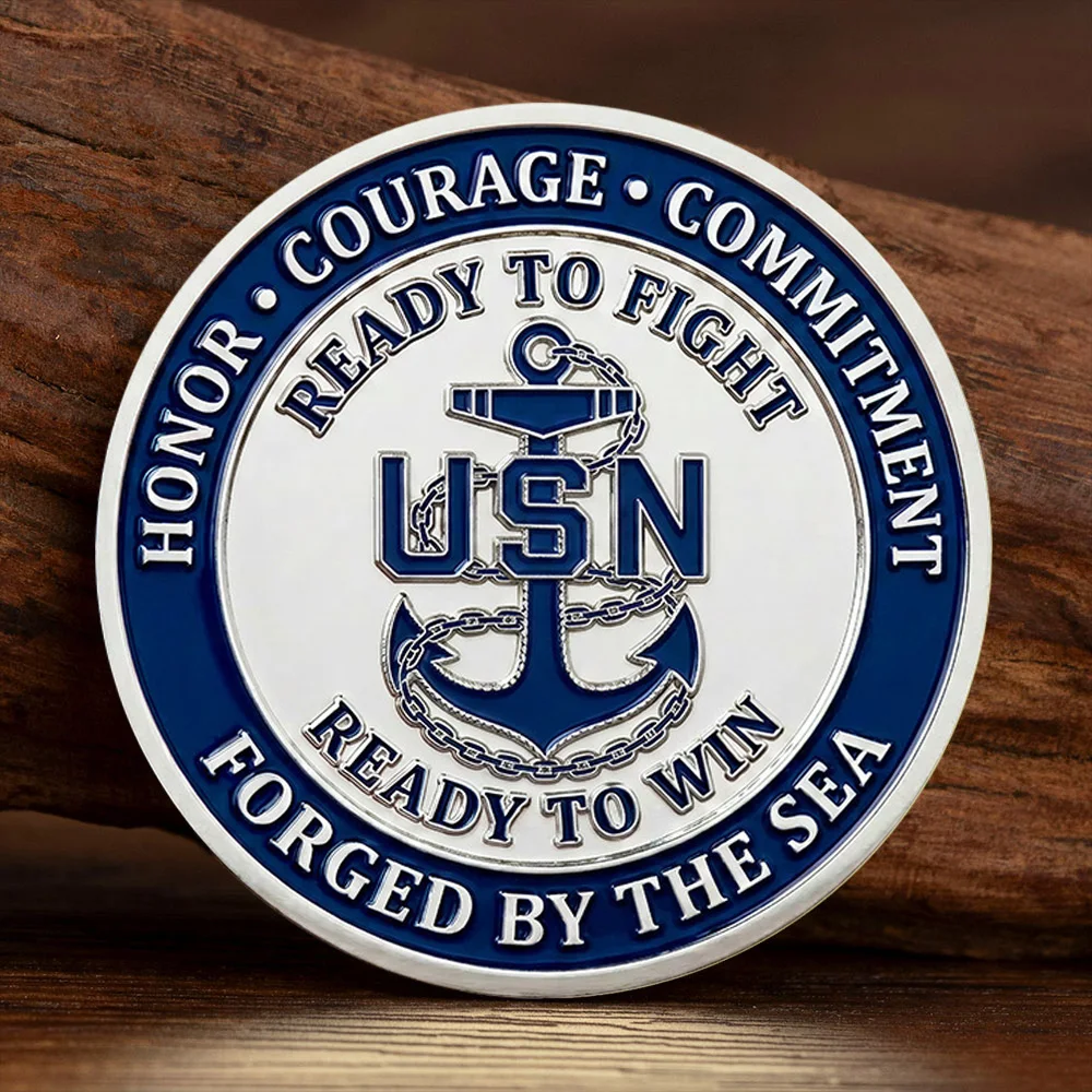 American Navy Silvery Plated Commemorative Coin Aviation Aircraft Carrier Carrier-Based Fighter Collection Coin