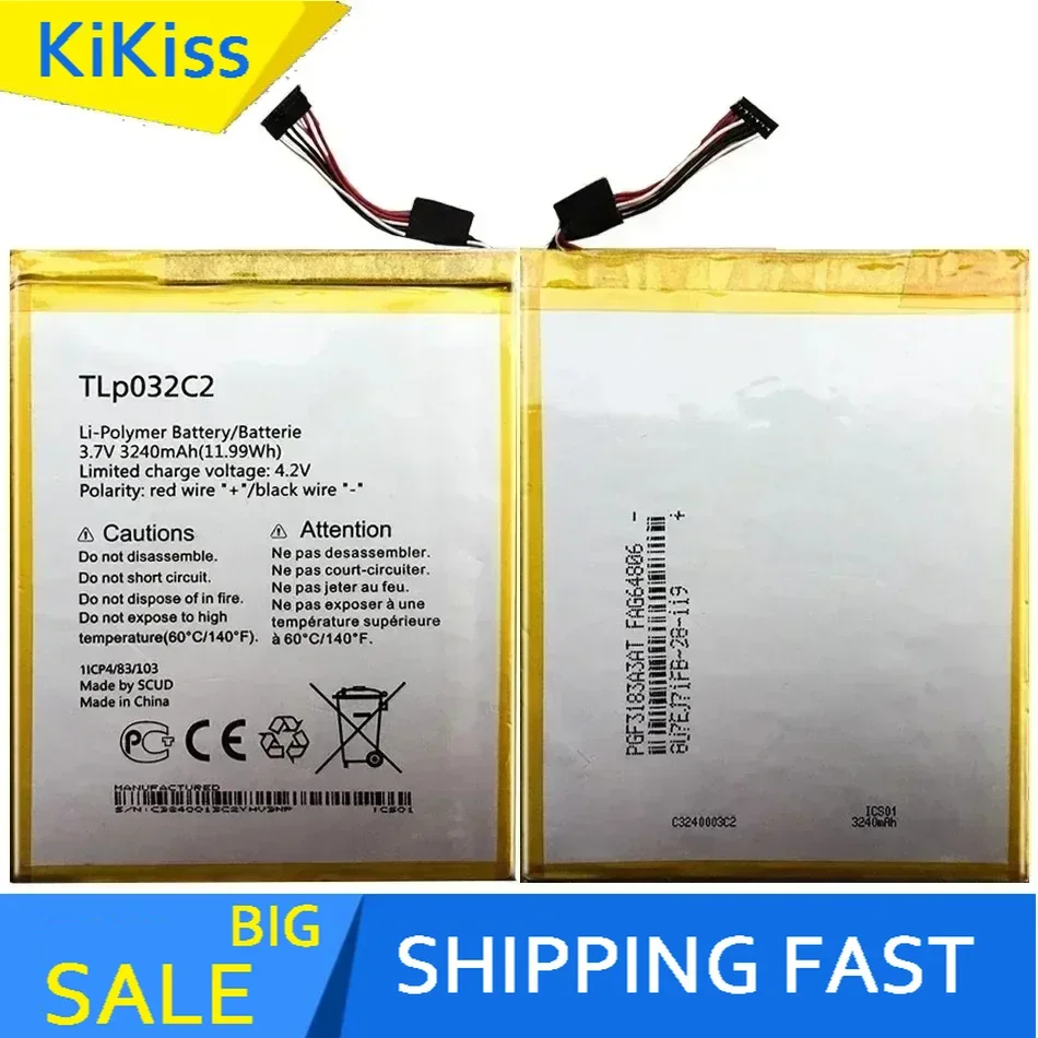 Сменный аккумулятор Tlp032cc 3240 мАч для Alcatel One Touch Pixi 8 8.0 3G 9005X OT-9005X