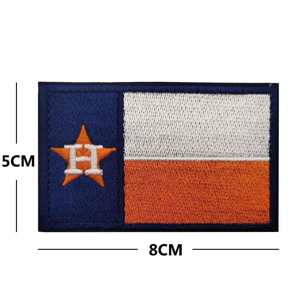 Texas Flag USA Texas Red and White Orchid Flag Badge Military Patches for Clothing Tactical Patch Sewing Embroidery Embroidered