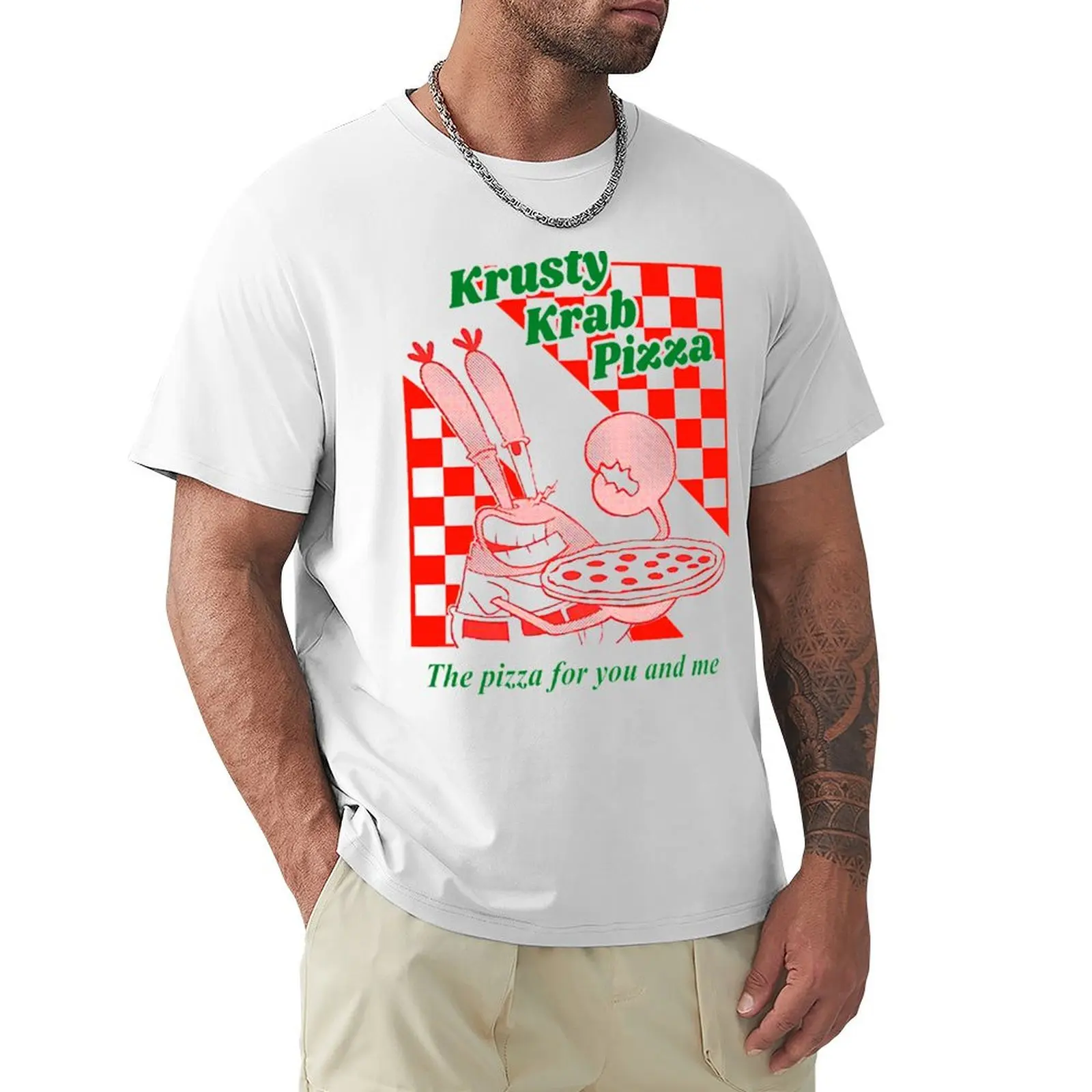 

Krusty Krab Pizza T-Shirt anime clothes korean fashion heavyweights cute tops workout shirts for men