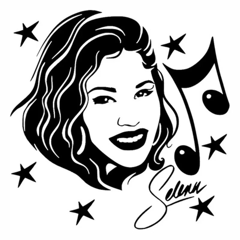 

Singer Actress Music Applique Fashion Car Window Decoration Applique Personality Pvc Waterproof Applique Black/white, 13cm*13cm
