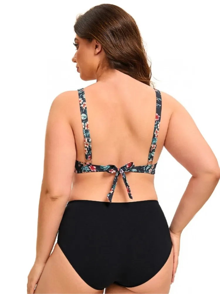 Plus Size High Waist Bikini Women's Push Up Large Size Swimsuit 2026 Summer Mujer Big Size Tummy Control Swimwear Bikini Sets view 2