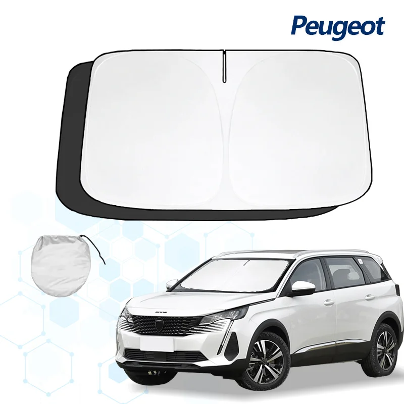 Windshield Sun Shade For Peugeot 5008 Sunshade Sun Visor Protector Foldable Blocks UV Rays Keep Your Car Cooler