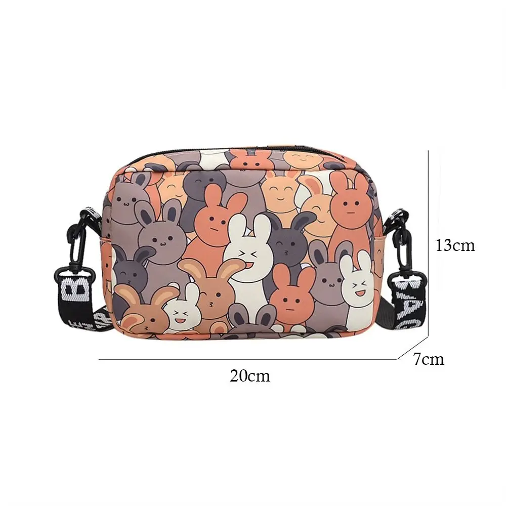 Fashion Oxford Shoulder Bags Cute Cartoon Rabbit Messenger Bags Large Capacity Crossbody Bags Ladies Small Square Bag Handbags