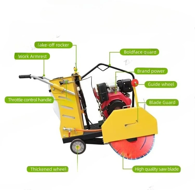 عالية السرعة 600 مللي متر منشار قطع الأرضيات الخرسانية الكهربائية 0-180 متر/ساعة محرك منشار الخرسانة القاطع آلة قطع الطريق #6