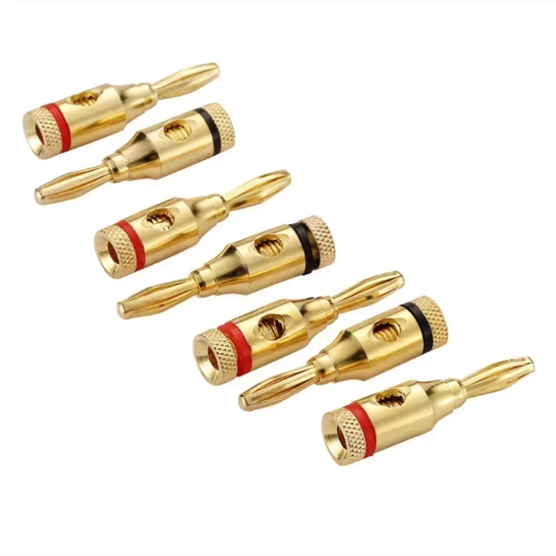 10pcs Pure Copper Gold Plated 4MM Plug Banana Head Audio Plug Socket Speaker Cable Connector