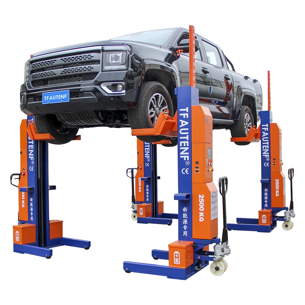 TFAUTENF Full Rise Mobile 10t 4 Post Car Lift Hydraulic Synchronous Hoist