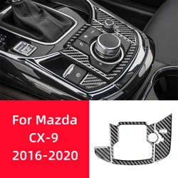 For Mazda CX-9 2016-2023 Accessories Carbon Fiber Interior Car Central Control Knob Button Decorative Frame Cover Trim Stickers