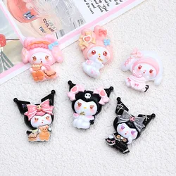 10 Pcs New Kawaii Cartoon bow Anime Characters Resin Scrapbook Diy Jewelry Children Gift Hairpin Accessories A7