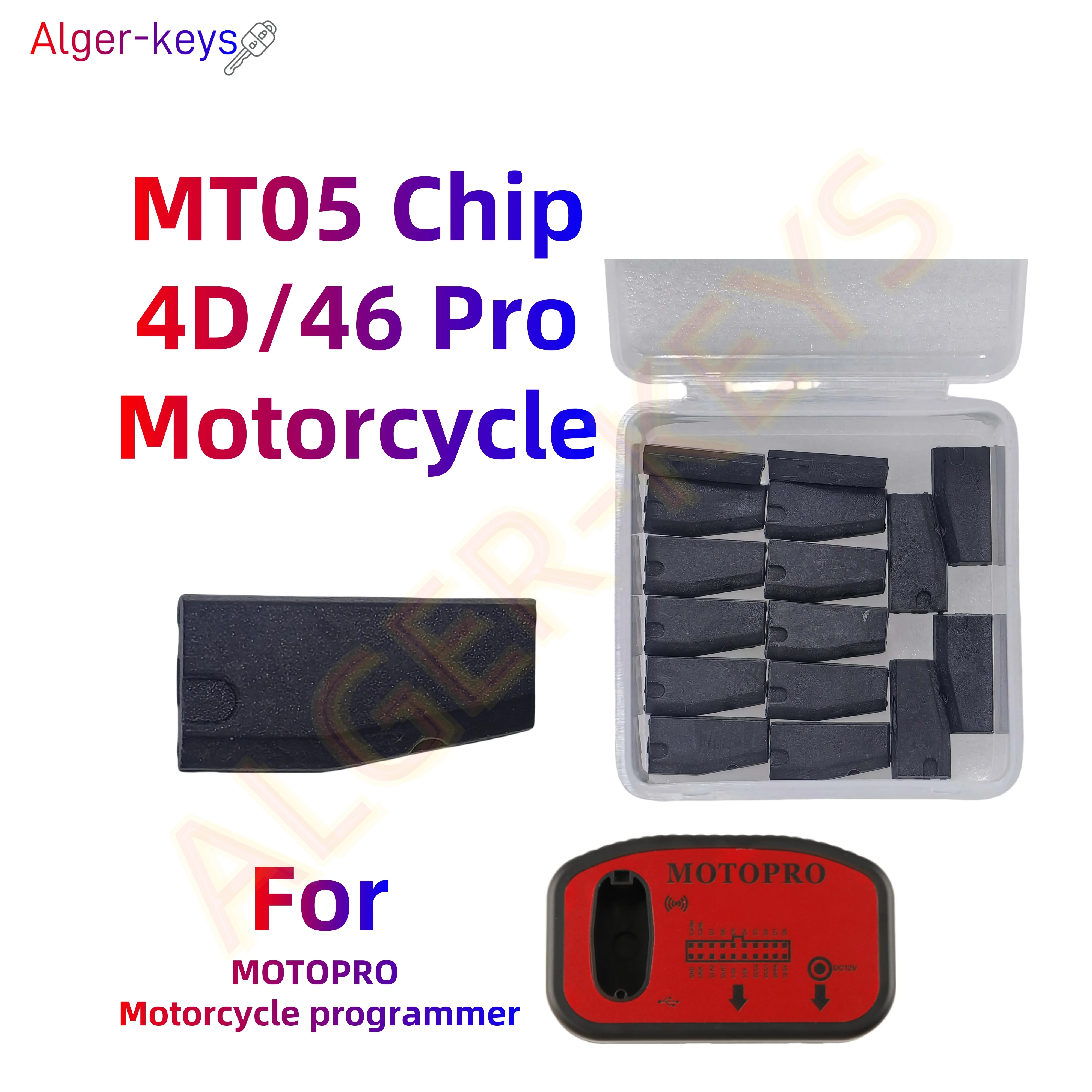 Alger-keys MT05 Chip 4D/46 pro Motorcycle key chip for MOTOPRO Motorcycle programmer Honda Kawasaki Yamaha Suzuki Ducati Triumph