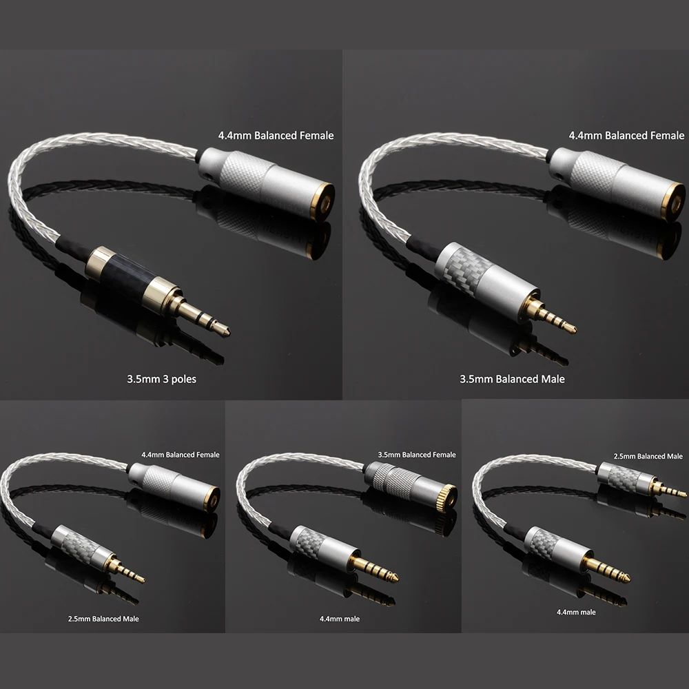 

Conversion Cable Balance 2.5/3.5/4.4mm male to 2.5/3.5/4.4mm female Headphone hifi Connector Adapter Aux Cable Jack Cable