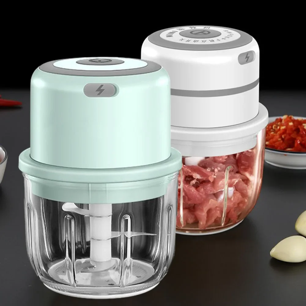 

Food Chopper Processor Portable Push Button Controls Stainless Steel Blade Handheld Multifunctional Portable Processor Electric