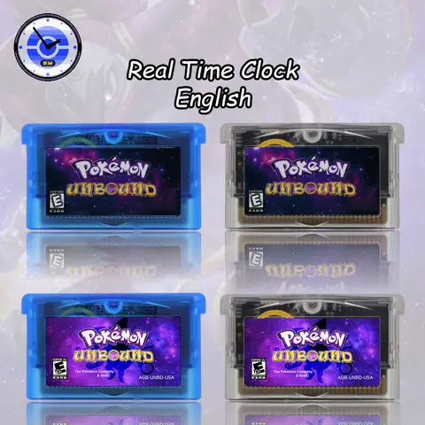 GBA 1M Flash RTC Pokemon Unbound V2.1.1 Video Game Cartridge with Battery High Quality USA Version for GBA/NDS