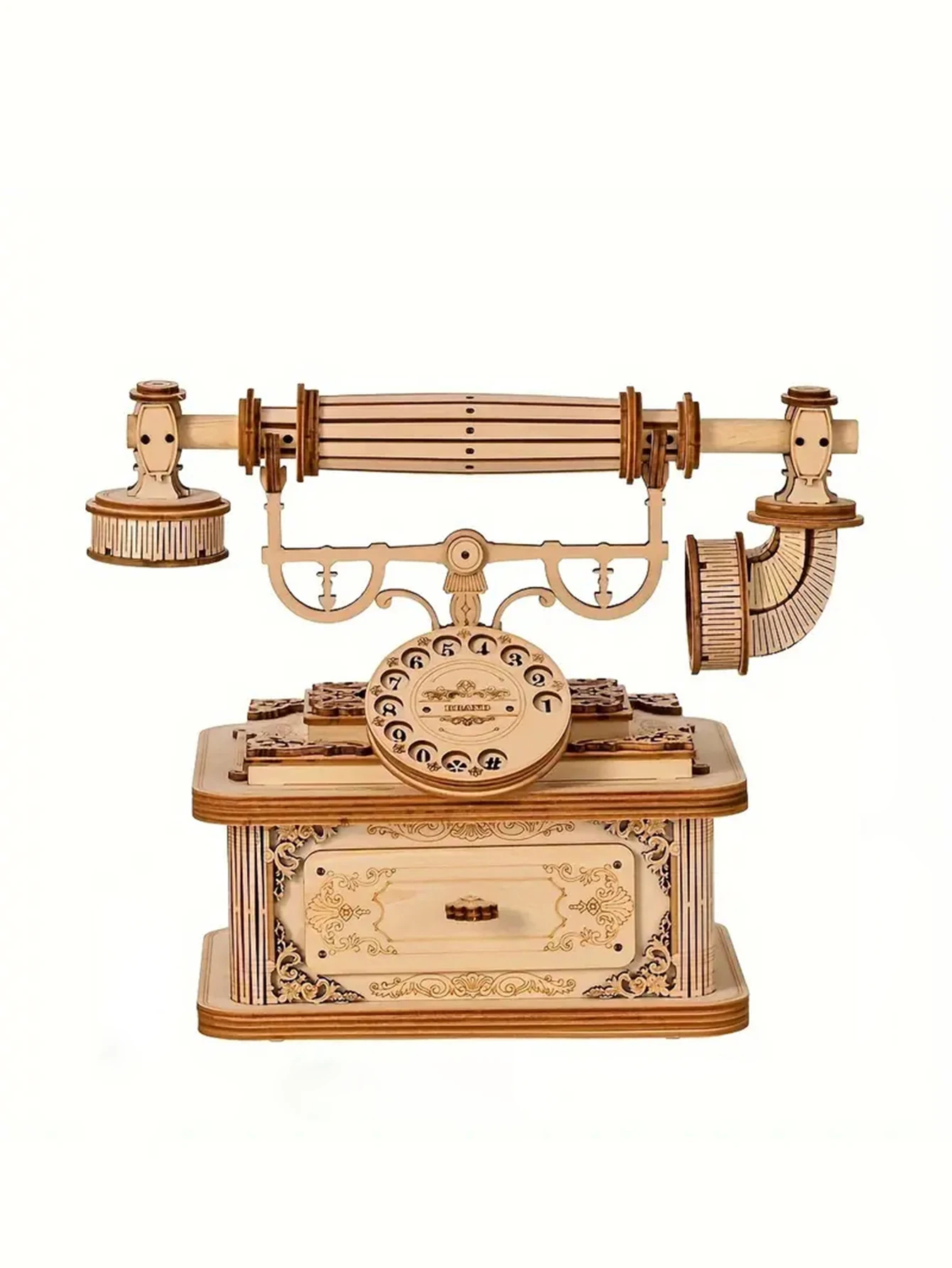 

Creative Retro Telephone 3D Wooden Puzzle for Adults Tabletop Model Kits Decoration and Gift for Christmas Birthday
