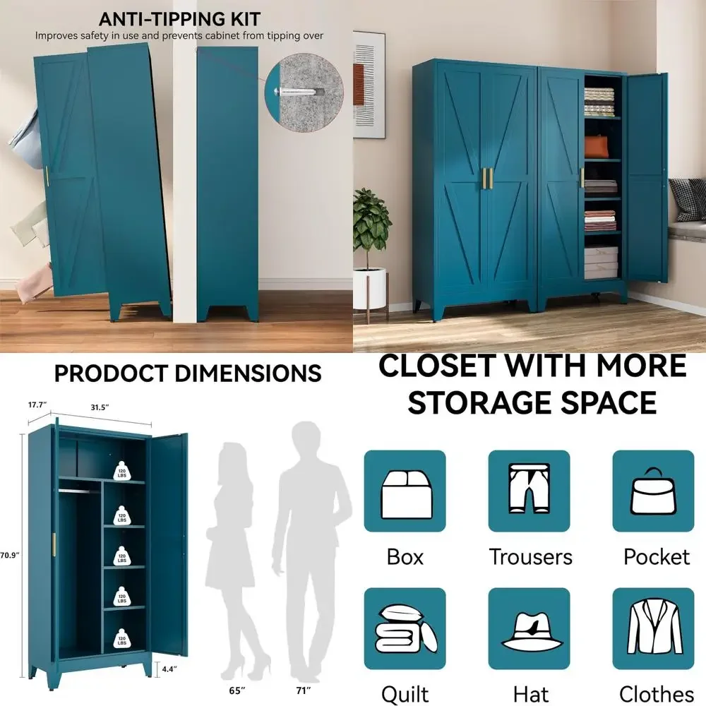 Peacock Blue Armoir…