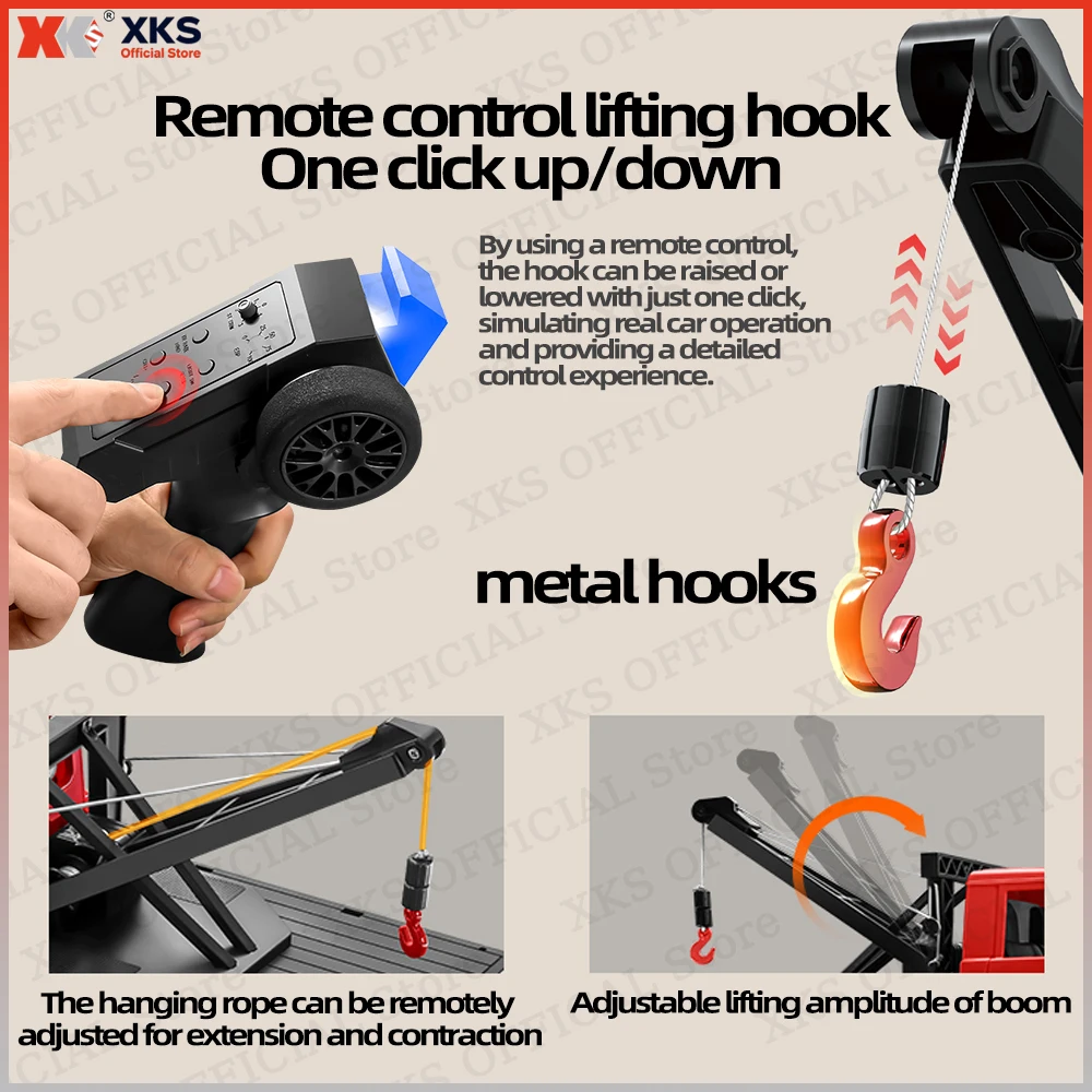 XKS MN82T LC79 RC-Auto im Maßstab 1:12, 4WD 2,4 G ferngesteuerter Tonabnehmerkran – Offroad-Kletterspielzeug für Kinder, Weihnachtsgeschenk