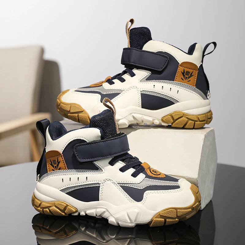 Zapatos de lujo a la moda para niños, zapatillas deportivas para niños, zapatillas deportivas transpirables de alta calidad para otoño, zapatillas de baloncesto informales para caminar para niño