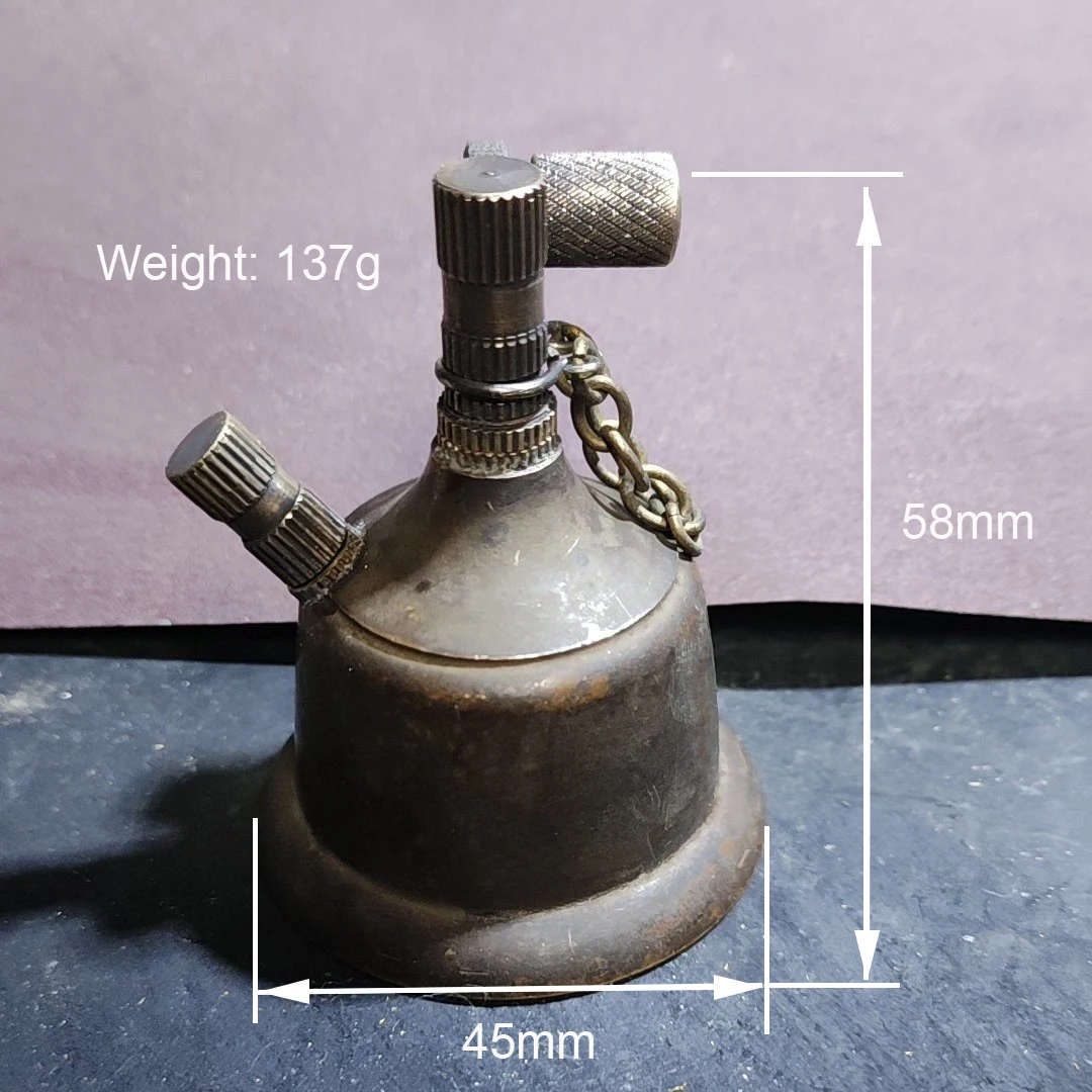 Handcrafted Brass Classic Retro Desktop Fuel Oil Lighter & Mini Table Oil Lamp Unique Matchstick Function Men Collection & Gift