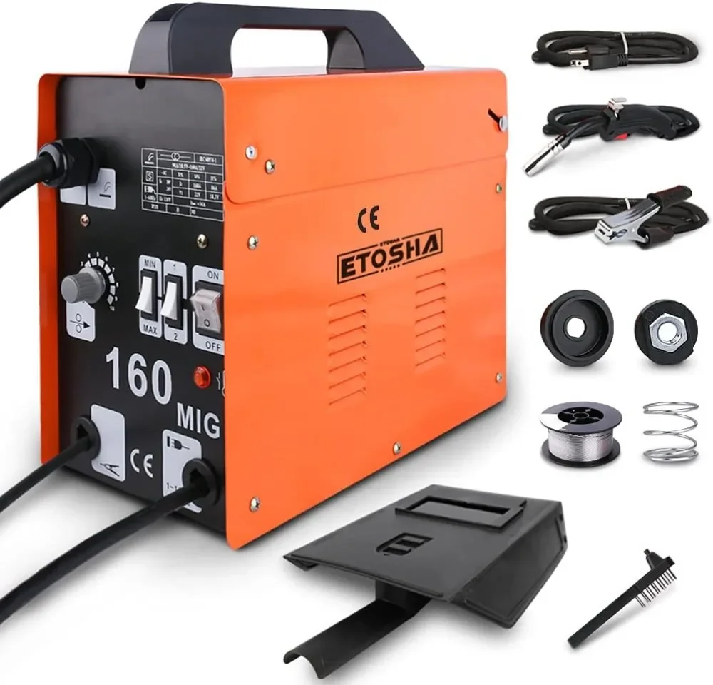 

MIG Welder 160A Portable Welding Machine, Flux Core Wire Gasless Automatic Wire Feeding Welders 110V AC Wire Feed Welder