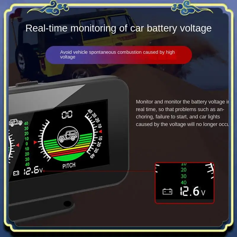 

AU16-Vehicle-Mounted Intelligent Gradienter Car Digital Display Tilt Pitch Angle Inclinometro Auto HUD Intelligent Slope Meter