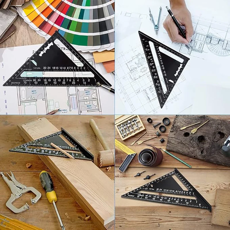 7 Inch Carpenter Square Try Square Triangle Ruler Metric Protractor 45 90 Degree Drawing Triangle Ruler Rafter Square Carpenter