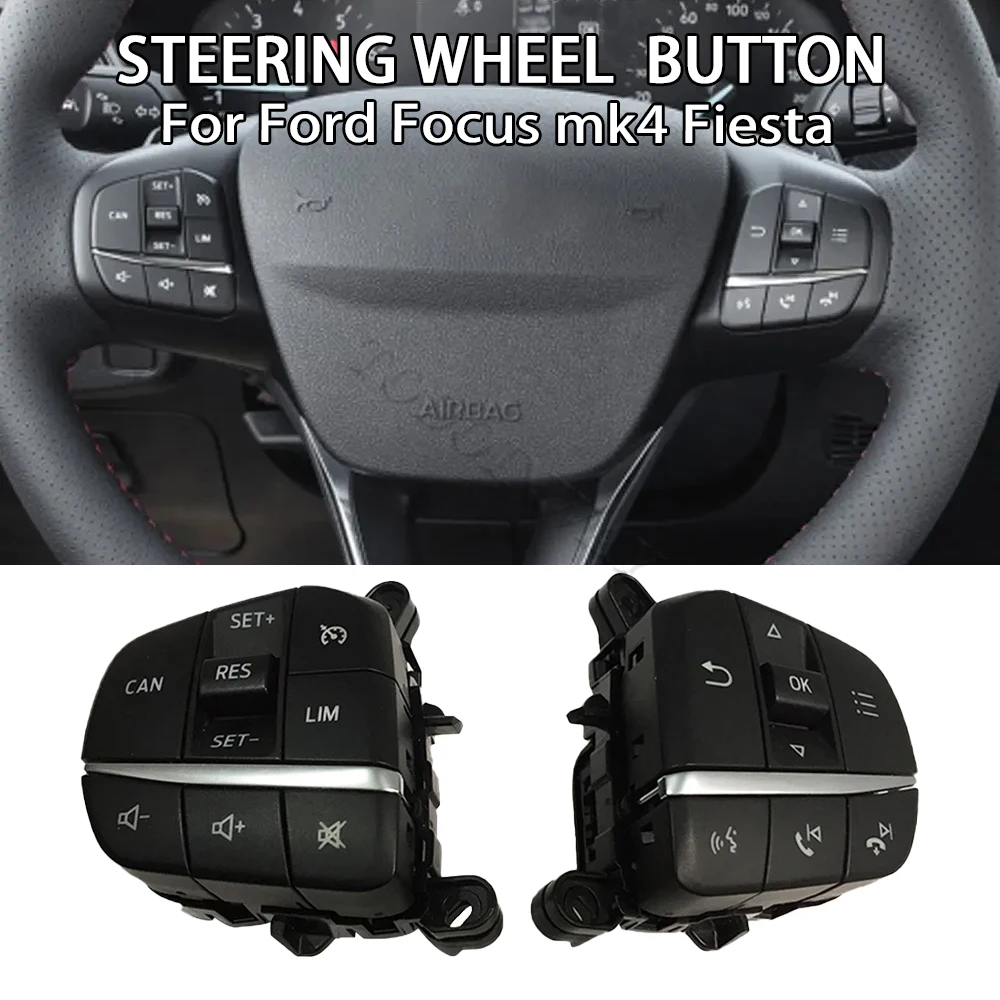 

Многофункциональный переключатель громкости на рулевом колесе для Ford Fiesta 2019 Focus MK4 2019 2020, аксессуары для интерьера