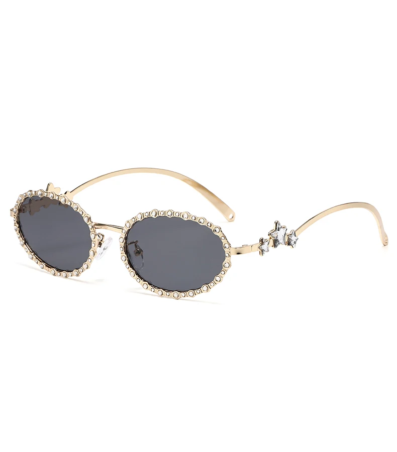 

Retro oval frame sunglasses, women's fashionable decoration party sunglasses, fashionable brand design women's sunglasses