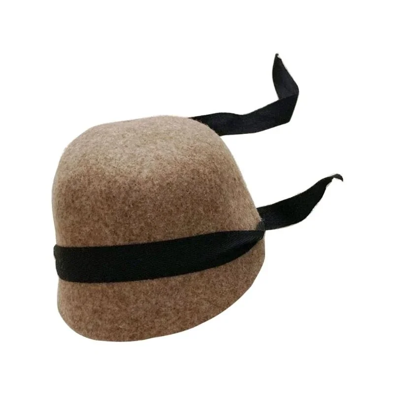 

J15U Winter Vintage Wool Hat Fashion Equestrian Hat for Children 2-6Y Short Brim Cap Horseman Hat with Adjustable Strap