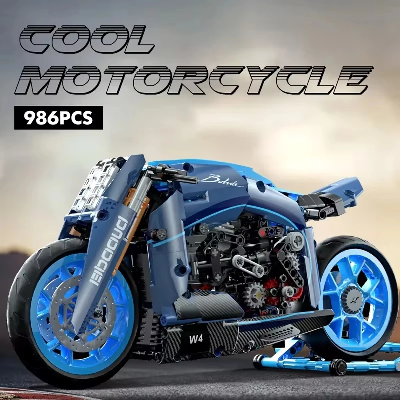 

Техническая городская концепция, гоночный мотоцикл, строительные блоки, наборы моделей MOC, спортивный автомобиль, кирпичи, сборка детских игрушек, рождественские подарки