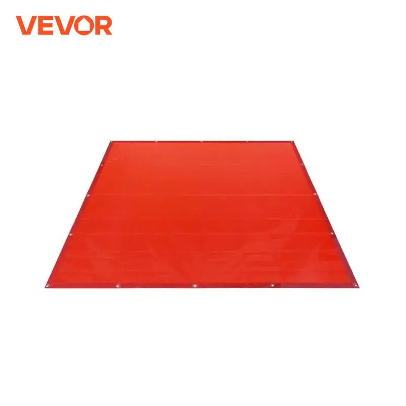 VEVOR Welding Curtain Screen 6' x 6' Hanging Welding Curtain Wall Flame-Resistant Vinyl Welding Protection Screens Portable red