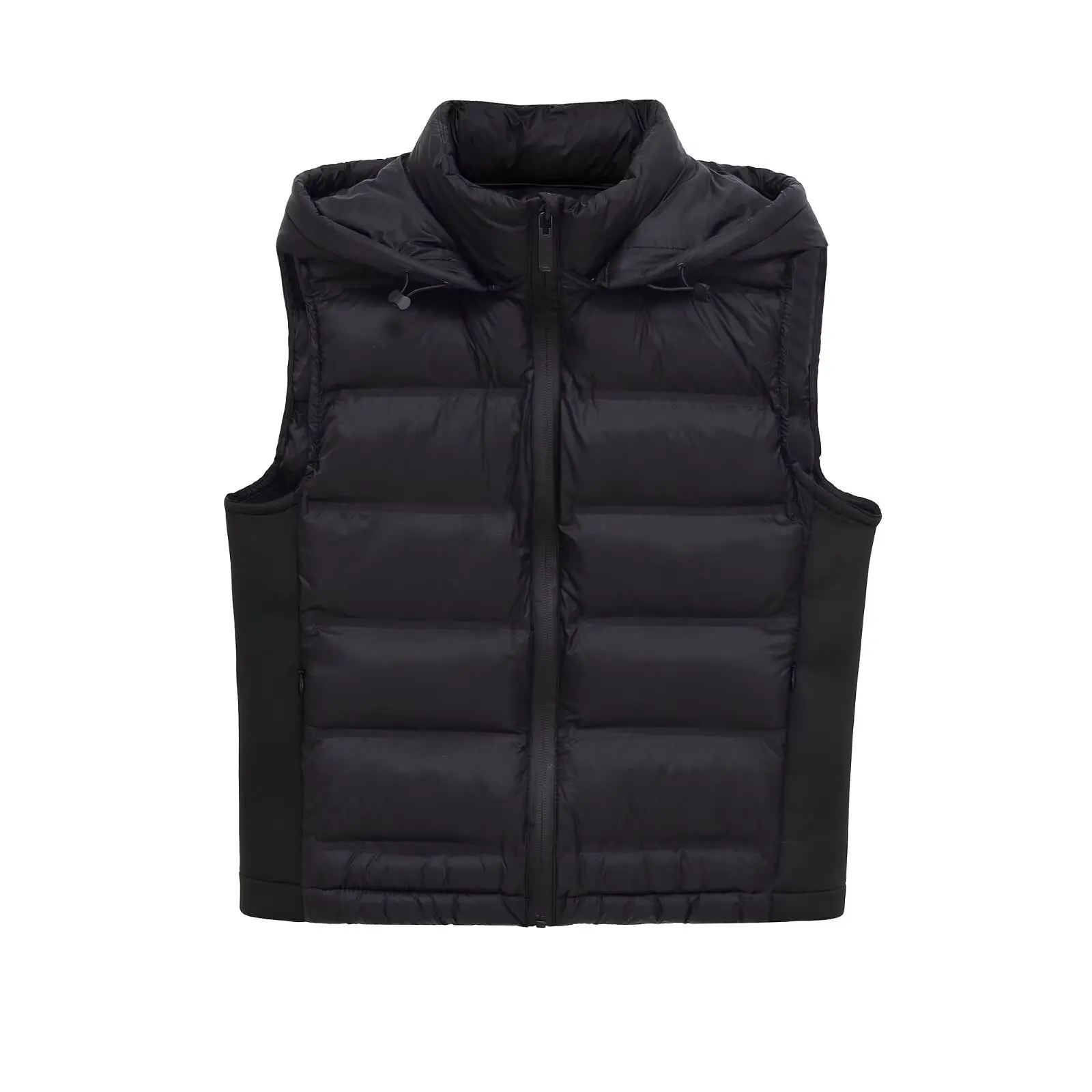 

Новый женский ветрозащитный терможилет с капюшоном, стильный однотонный жилет с воротником-стойкой на молнии