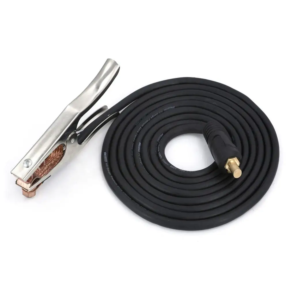 Welding Ground Clamp Cable 500A 15ft 2-Gauge Copper Stick Arc Welder MIG TIG Plasma Cutter