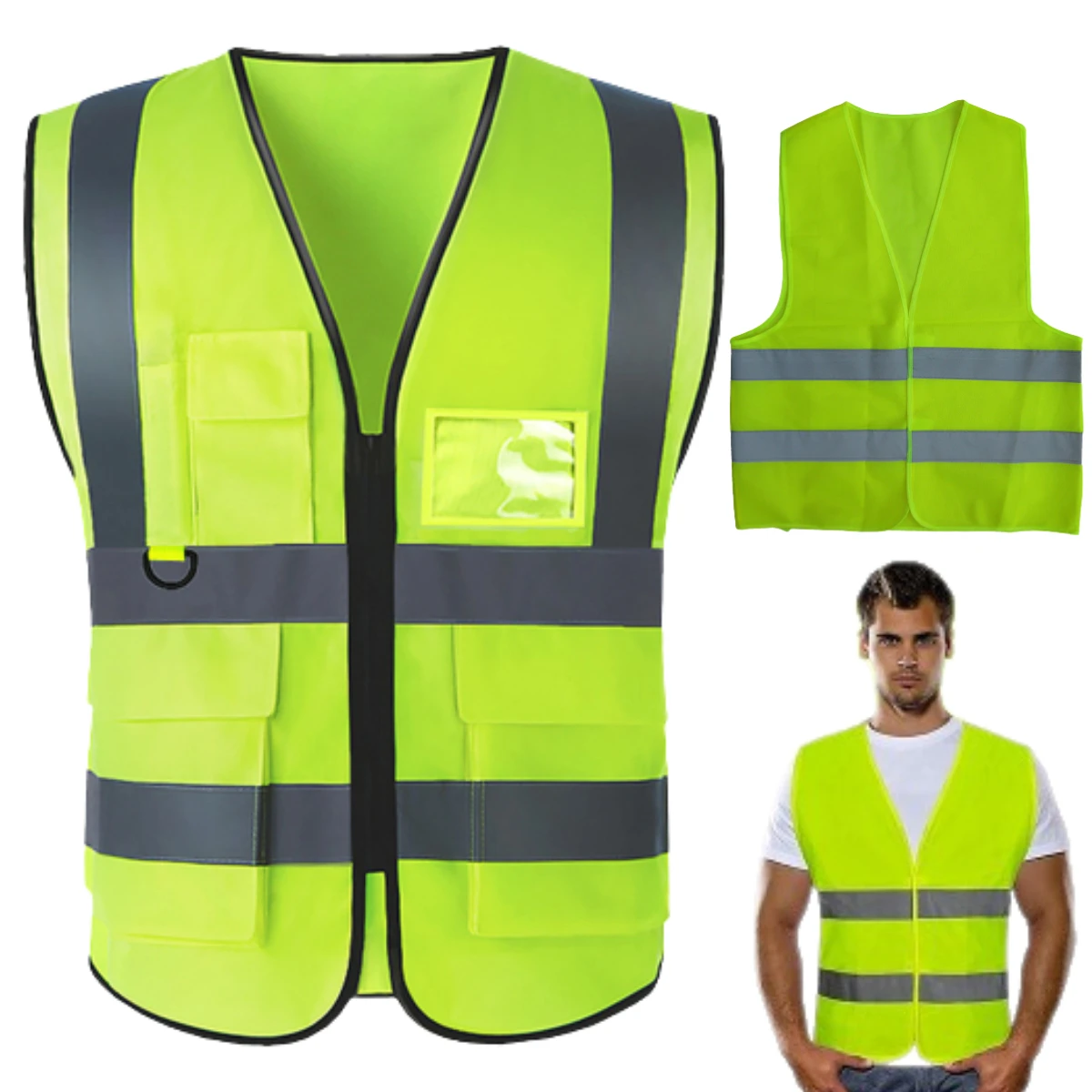 

Reflective Vest for Safety Traffic Safety Vest Yellow Visibility High Visibility Jacket For Outdoor Running Cycling Sports Vest