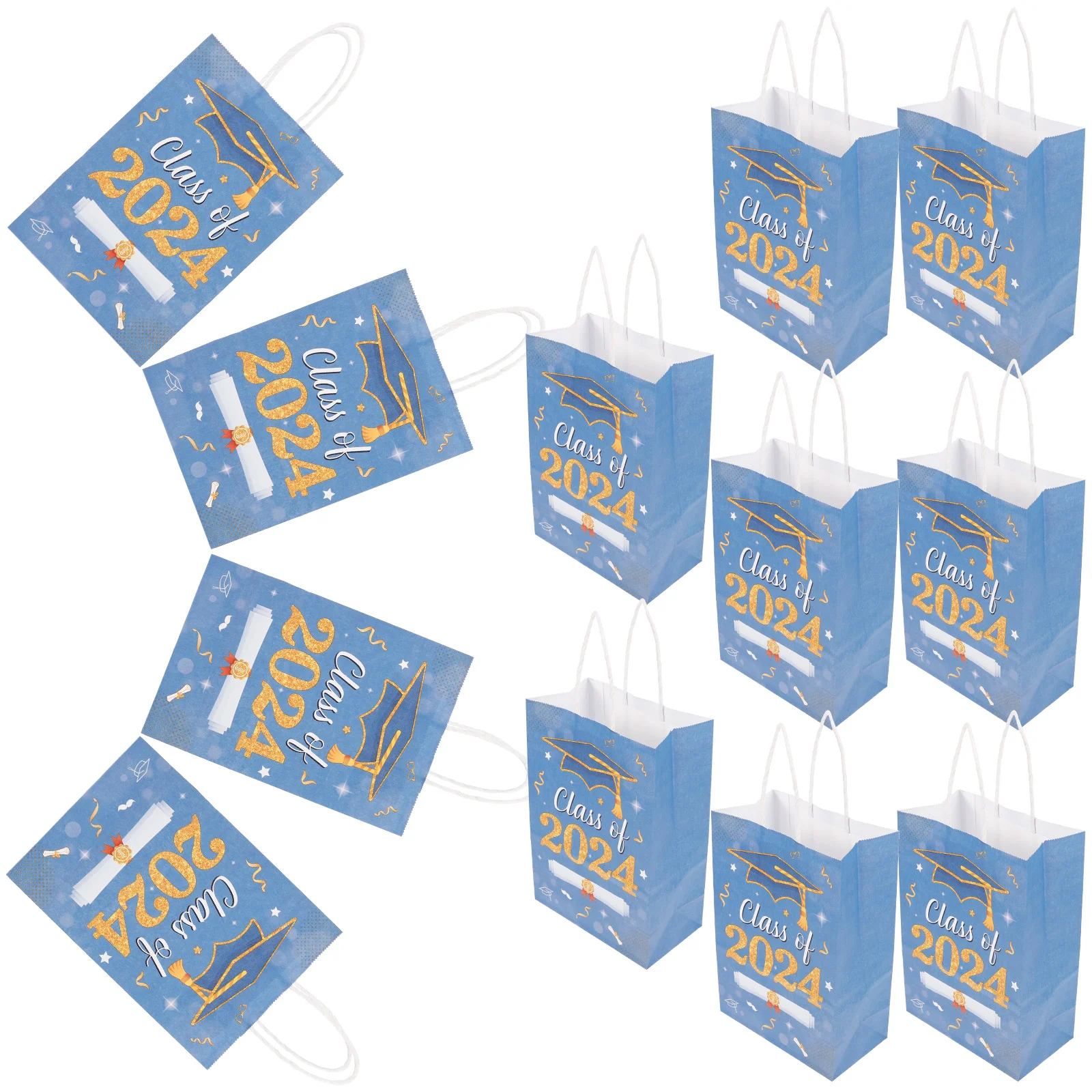 12 Pcs borsa di laurea 2024 congratulazioni borse Candy Shopping Party Favor classe di confezione regalo cioccolato