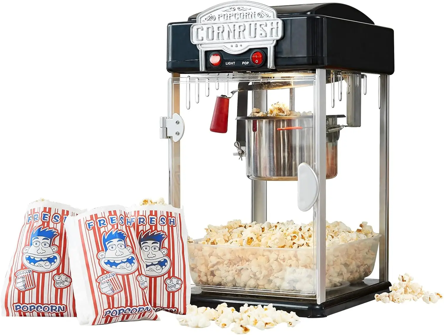 

Popcorn Popper Machine-4 OZ Vintage Professional Popcorn Nonstick Kettle Warming Light and Serving Scoo