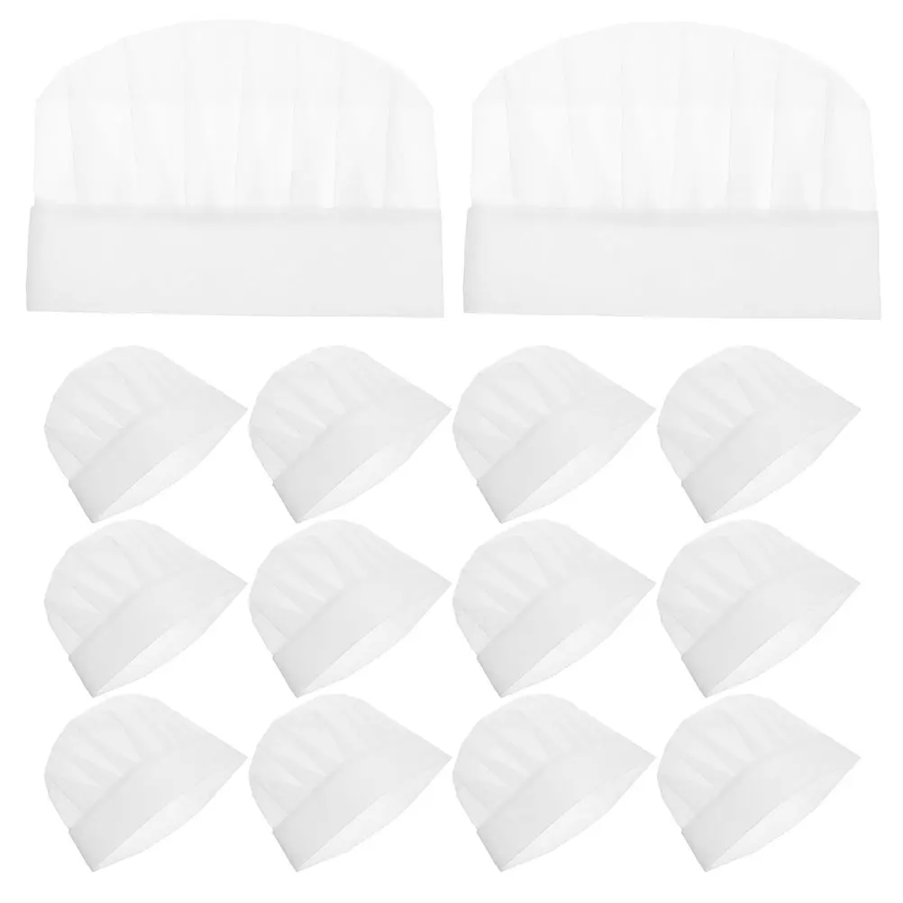 30 stuks wegwerp chef-kok hoeden maat kookmutsen voor bakken feest school keuken niet-geweven voedselveilige hoeden