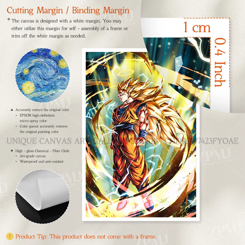 Dragon Ball Anime Figuren Vegeta Bilder Home Dekoration Drucke Wand Kunst Poster Malerei Auf Leinwand Wohnzimmer Kein Rahmen Wandbild – Detail 4