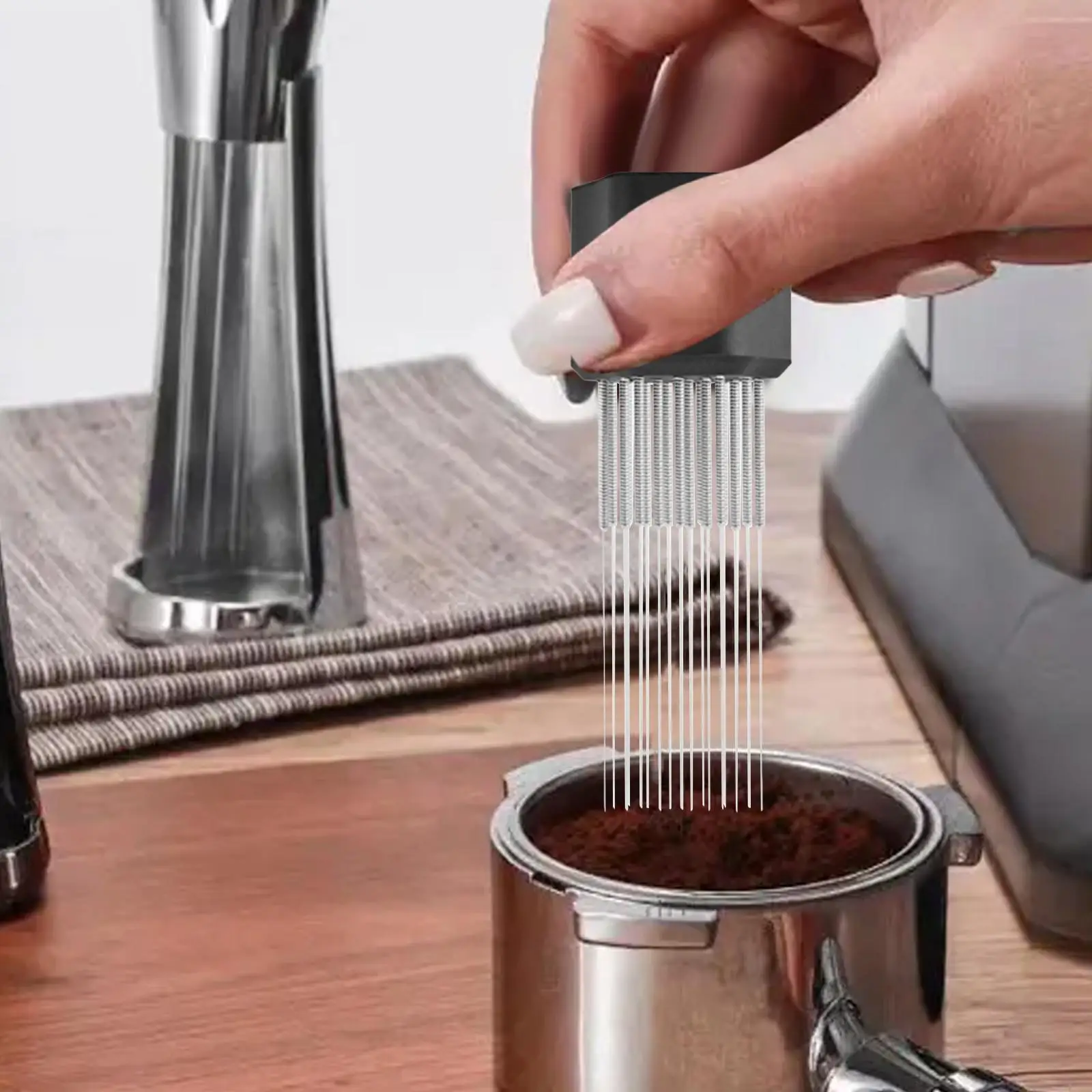 Premium Stainless Steel Espresso Distributor and Coffee Stirrer Set